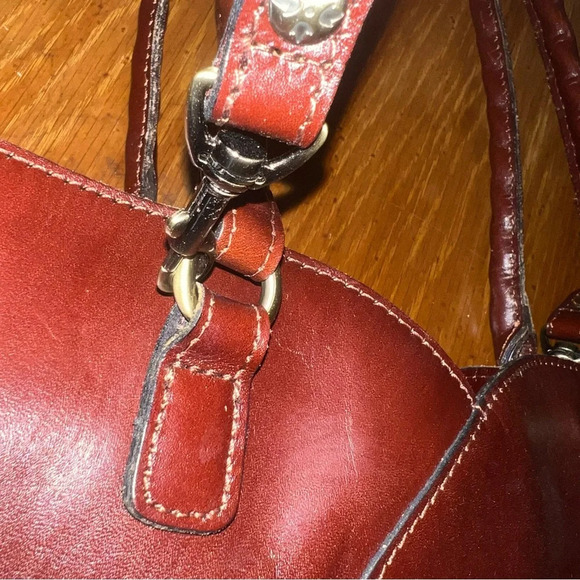 Patricia Nash Cognac Brown Leather Tote With Crossbody Strap Coastal Grandma - Picture 5 of 15